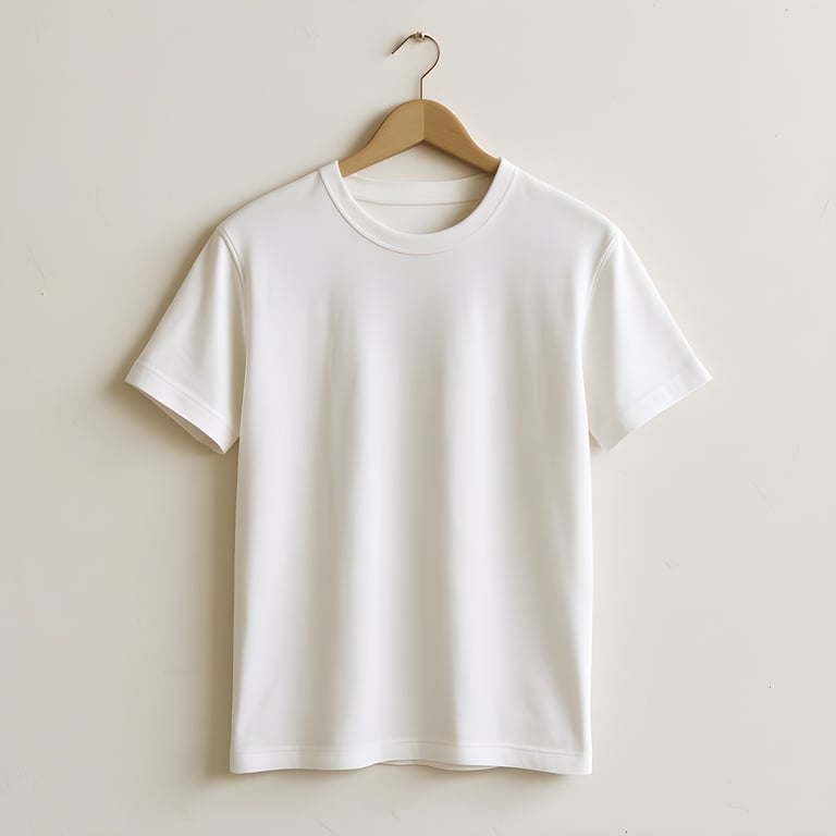 White t-shirt on hanger for branding mockup